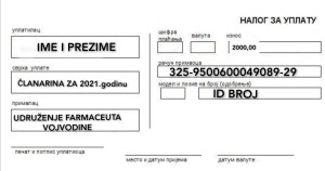 Primer uplatnice - clanarina